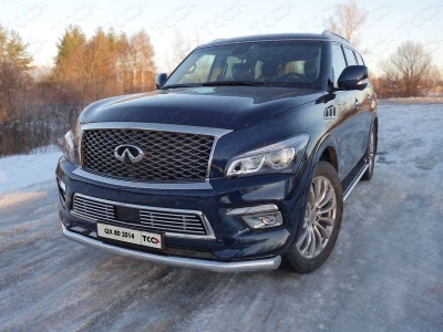 Накладка решётки радиатора 12 мм ТСС для Infiniti QX80 2014-2018