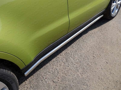 Пороги труба 60 мм ТСС для Kia Soul 2014-2016