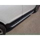 Пороги алюминиевые ТСС с накладкой серебристые для Subaru Outback 2015-2021
