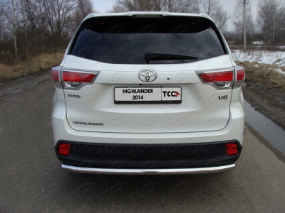 Защита заднего бампера 60 мм ТСС для Toyota Highlander 2014-2016