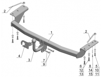 Фаркоп Avtos для Toyota Corolla 2002-2007 TY 30