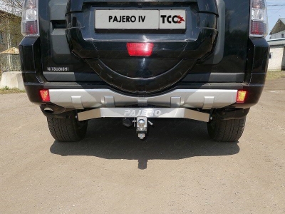 Фаркоп ТСС надпись Pajero, шар E нержавеющий для Mitsubishi Pajero 2006-2021