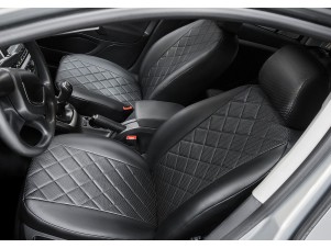 Чехлы Rival экокожа черные Ромб на спинку 40/60 для Chevrolet Cruze № SC.1001.2