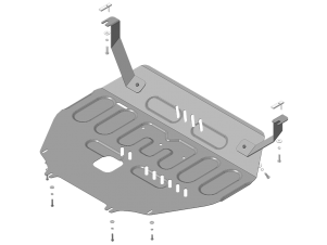 Усиленная защита картера двигателя и КПП (2 мм, сталь) для Changan CS55 Plus 2023-н.в., Changan UNI-S 2024-н.в. №77204