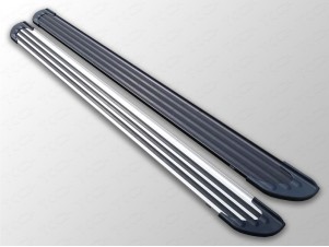 Пороги алюминиевые Slim Line Black для Renault Koleos № RENKOL17-33B