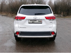 Защита заднего бампера овальная 75х42 мм для Toyota Highlander № TOYHIGHL17-31