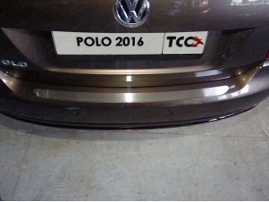 Накладка на задний бампер лист шлифованный для Volkswagen Polo № VWPOLO16-13